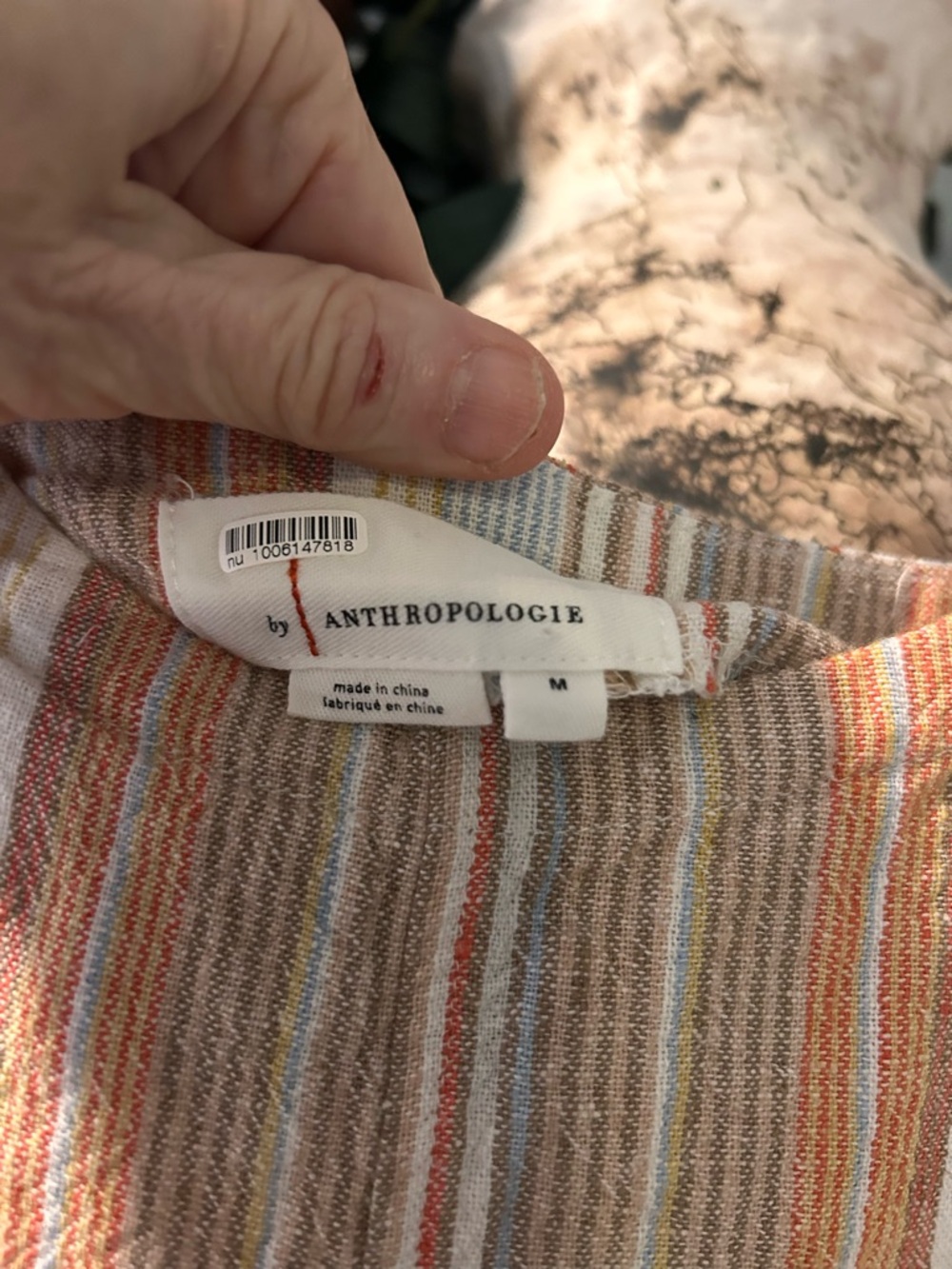 Anthropologie Striped Wide Leg Romper Jumpsuit M Boho Coastal Pockets - Picture 2 of 11